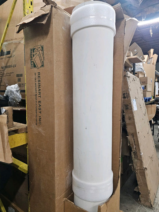 12 Inch Diameter Round Fiberglass 8 ft High Column Pillars - Non-Tapered, Plain - WorthingtonCast™ - Tuscan Capital and Base - new