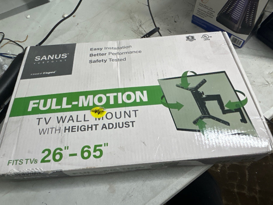 SANUS VuePoint Full-Motion TV Wall Mount for TVs 26"-65" up to 55 lbs, Comes with 9.8' 4K HDMI Cable - new