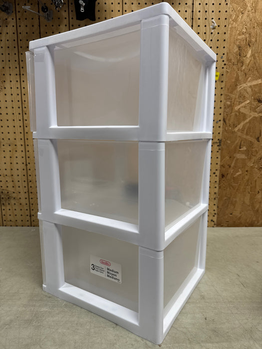 Sterilite 3 Drawer Cart, Clear Plastic Storage Drawers, Wheels Included, White - new