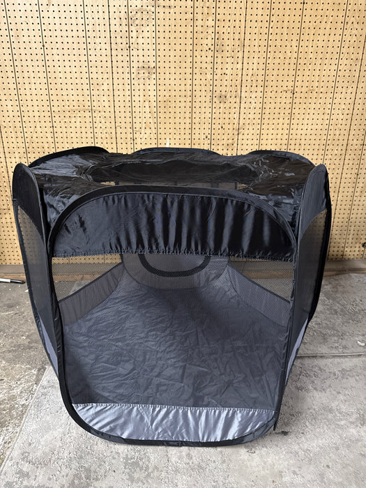 FurHaven Pet Products Medium Portable Mesh Playpen Pop-Up Enclosure For Dogs & Cats, Black - new