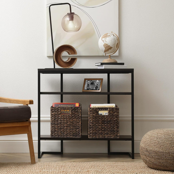 Casafield 10.5" x 10.5" Water Hyacinth Storage Baskets, Espresso - open_box