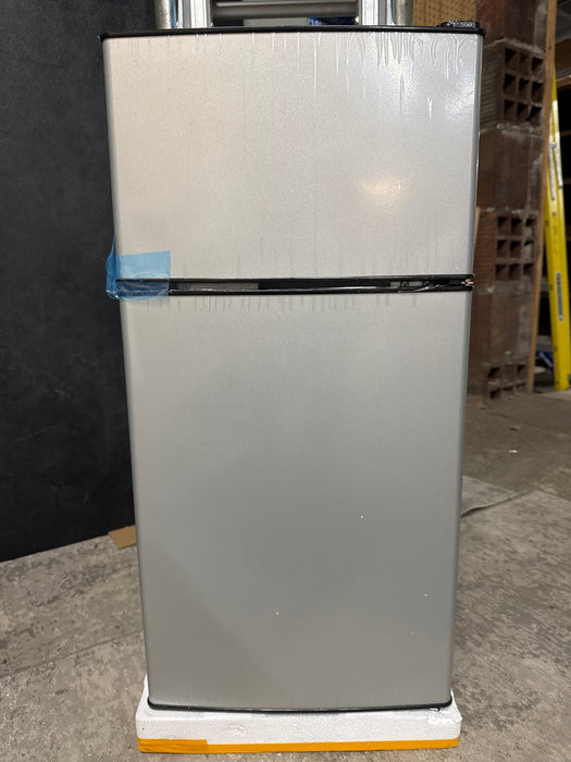 Tacool 2.4 Cu.ft Mini Fridge with Freezer, Apartment Size Refrigerator, Silver, New - open_box