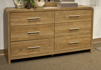 Dovander Warm Natural Brown Six Drawer Dresser