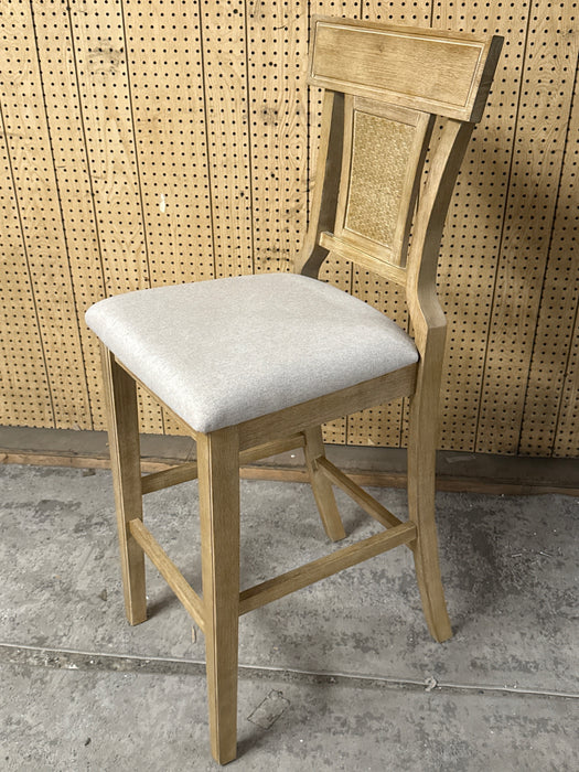 Linon Rylan 26" Counter Stool, Rustic Graywash/Beige - new