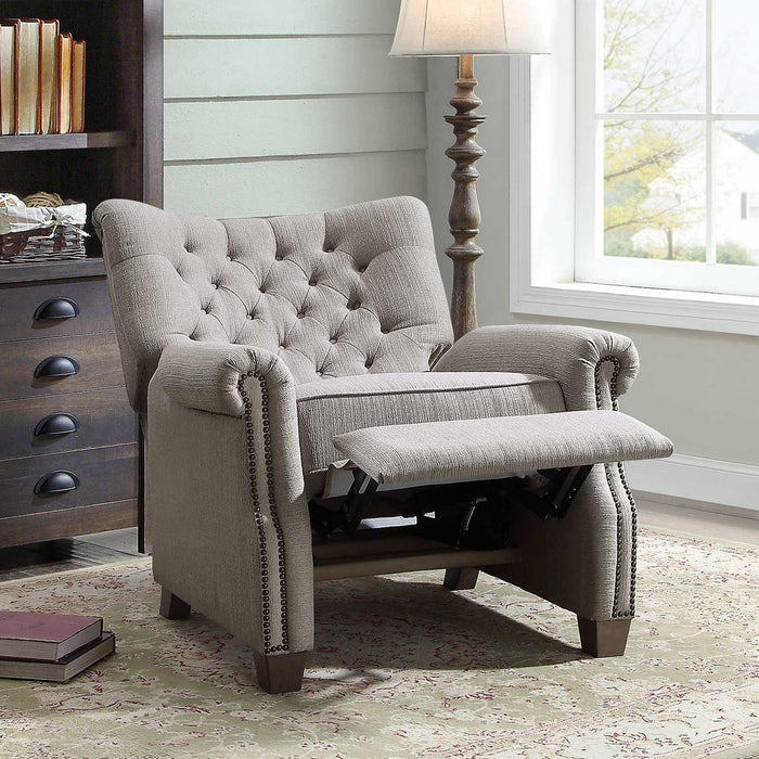 Better Homes & Garden Tufted Push Back Recliner, Gray Fabric Upholstery - new