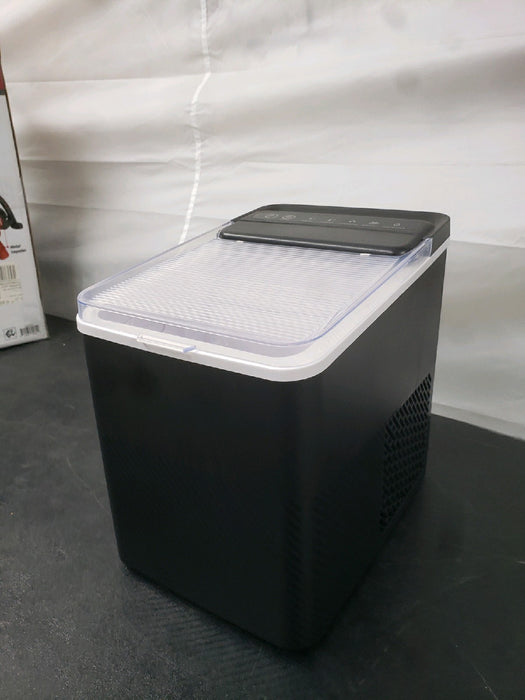 Mainstays Countertop Ice Maker, Rich Black, 9 Bullet Cubes, 2 Ice Sizes, 26 lbs/24H with Removable & Washable Ice Tray & Scoop, with Self-Cleaning Function - use_like_new