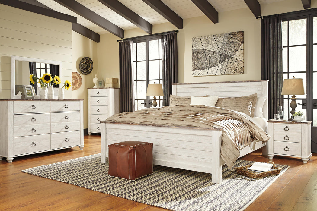 Willowton Whitewash Willowton California King Panel Bed