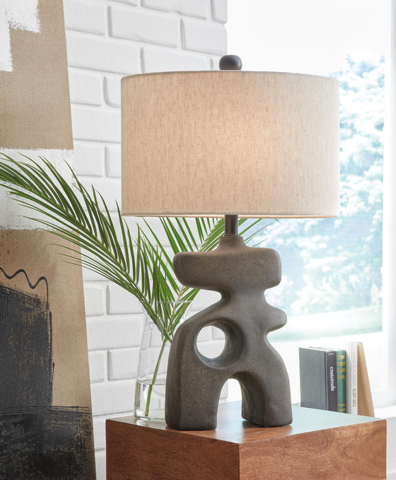 Danacy Distressed Black Paper Table Lamp (1/CN)