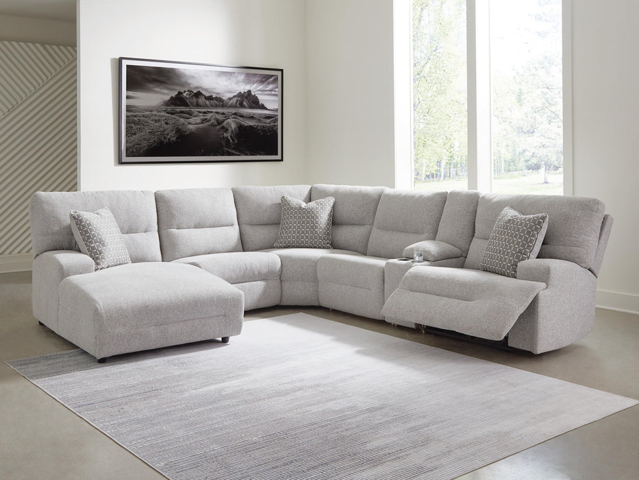 Acklen Place Pewter Acklen Place 6-Piece Power Reclining Sectional with Chaise