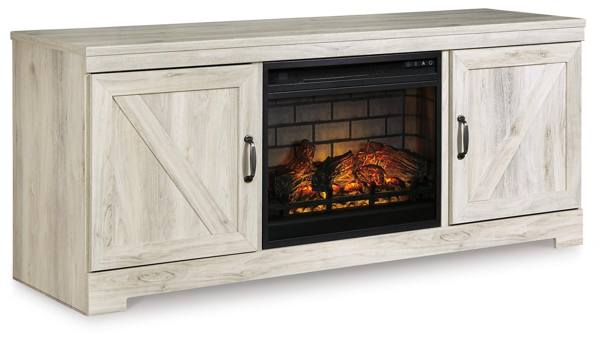 Bellaby Whitewash Bellaby 63" TV Stand with Electric Fireplace