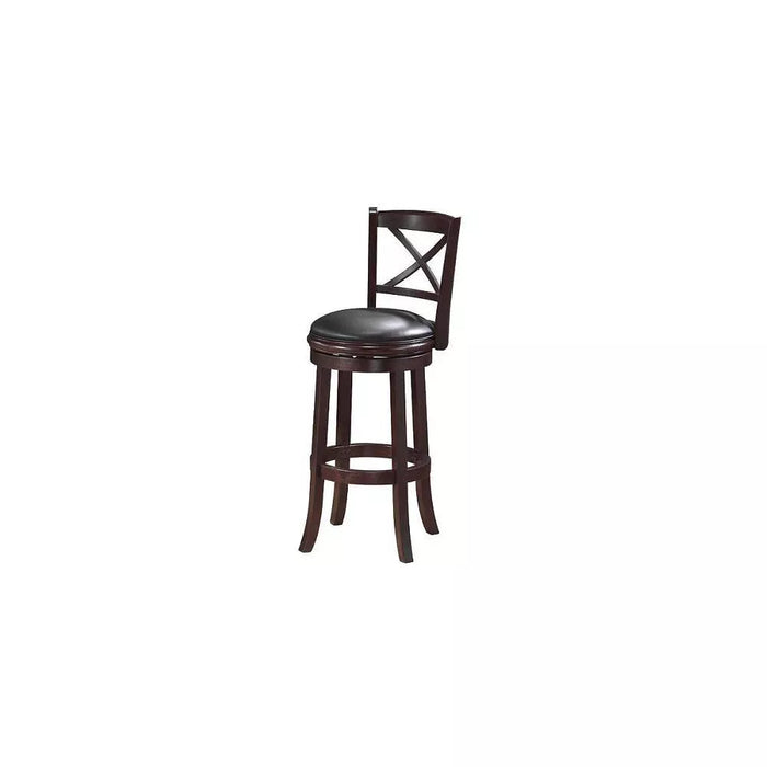 24" Georgia Swivel Hardwood Counter Height Barstool Cappuccino - Boraam: Upholstered, X-Back, 360-Degree - new