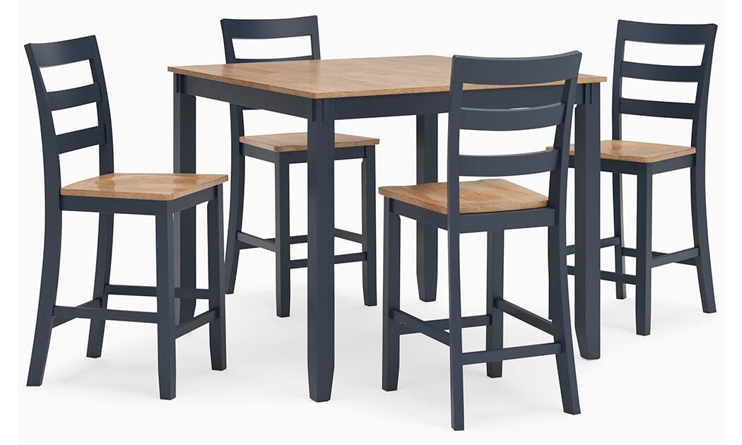 Gesthaven Natural/Blue DRM Counter Table Set (5/CN)