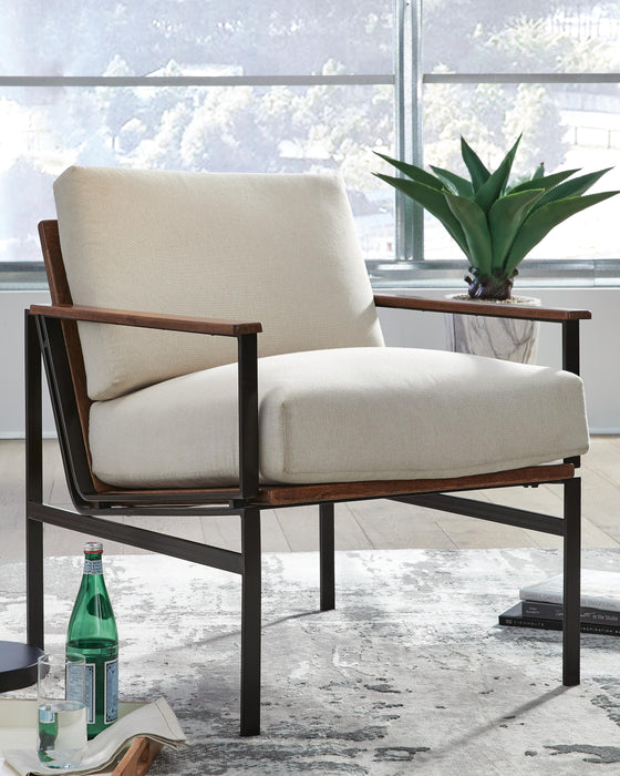 Tilden Ivory/Brown Accent Chair
