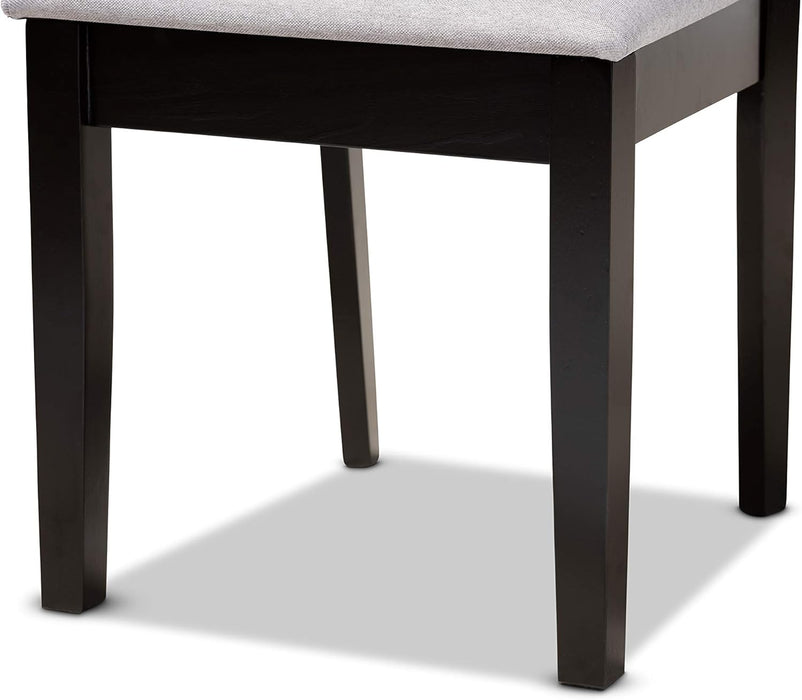 Set of 4 Baxton Studio Lenoir Modern and Contemporary Sand Fabric Upholstered Espresso Brown Finished Wood Co - open_box