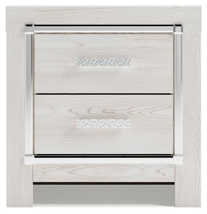 Altyra White Two Drawer Night Stand