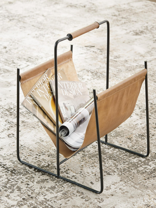Faronworth Brown/Black Magazine Rack