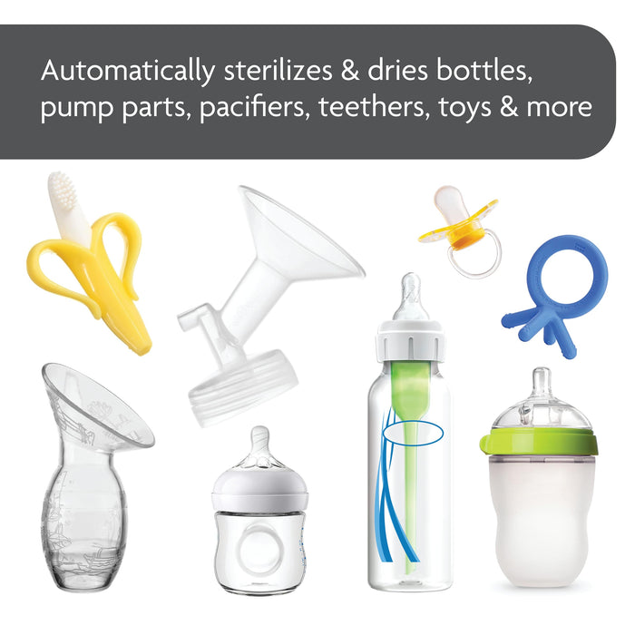 Baby Brezza Baby Bottle Sterilizer and Dryer Machine – Electric Steam Sterilization - Universal Fit - Pacifiers, Glass, Plastic, and Newborn Feeding Bottles - open_box