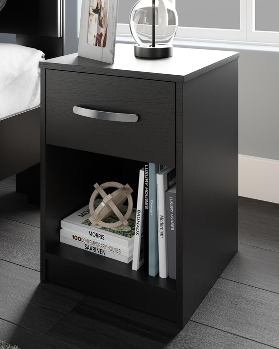 Finch Black One Drawer Night Stand
