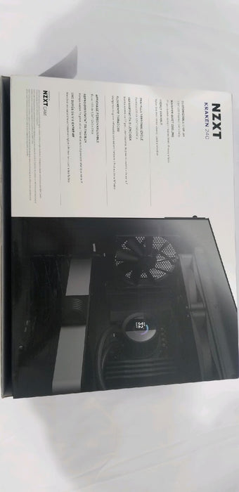 NZXT Kraken 240mm - RL-KN240-B1 – AIO CPU Liquid Cooler - LCD Display - 2 x F120P Static Pressure Fan Radiator Fans LGA 1700 / AM5 Compatible - open_box