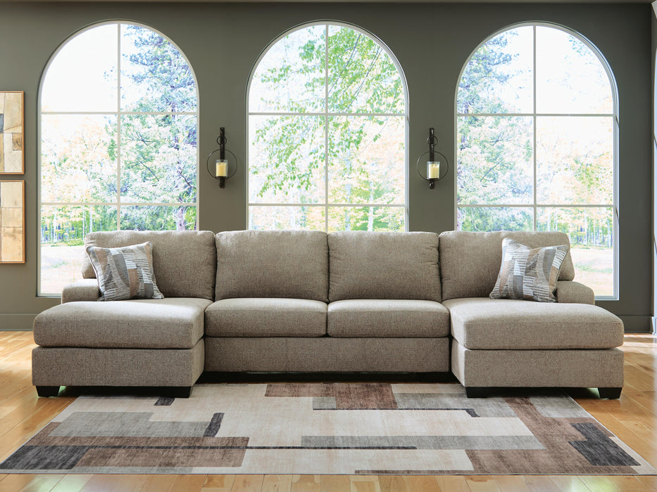 Newellen Hemp Newellen 3-Piece Sleeper Sectional with Double Chaise