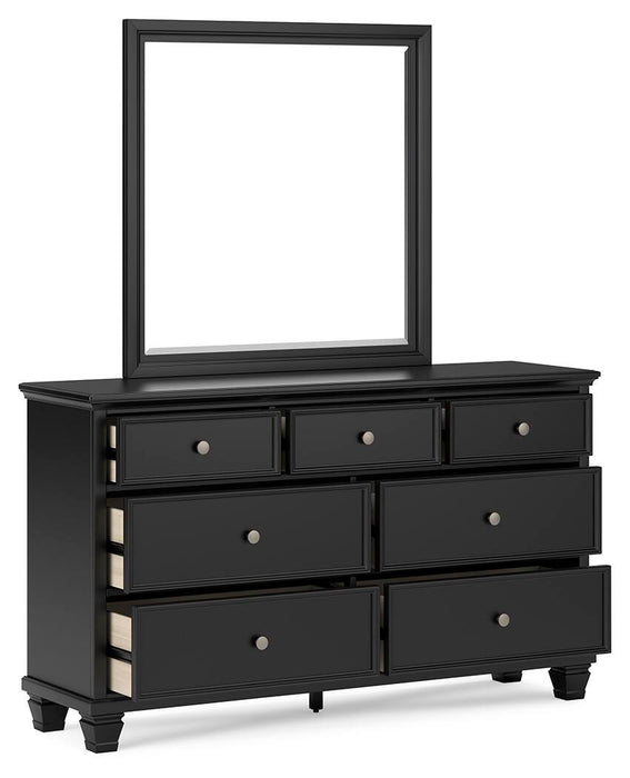 Lanolee Black Lanolee Dresser and Mirror
