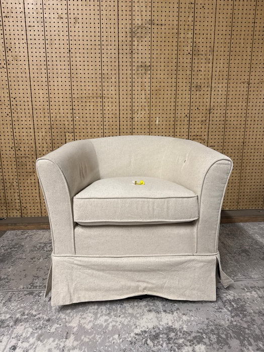 Noble House Celeste Natural Fabric Swivel Chair with Cover, Beige - open_box