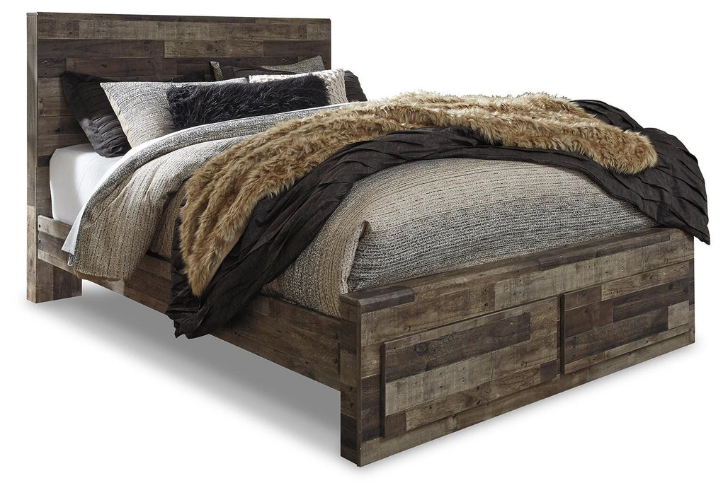 Derekson Multi Gray Derekson Queen Panel Bed with 2 Storage Drawers