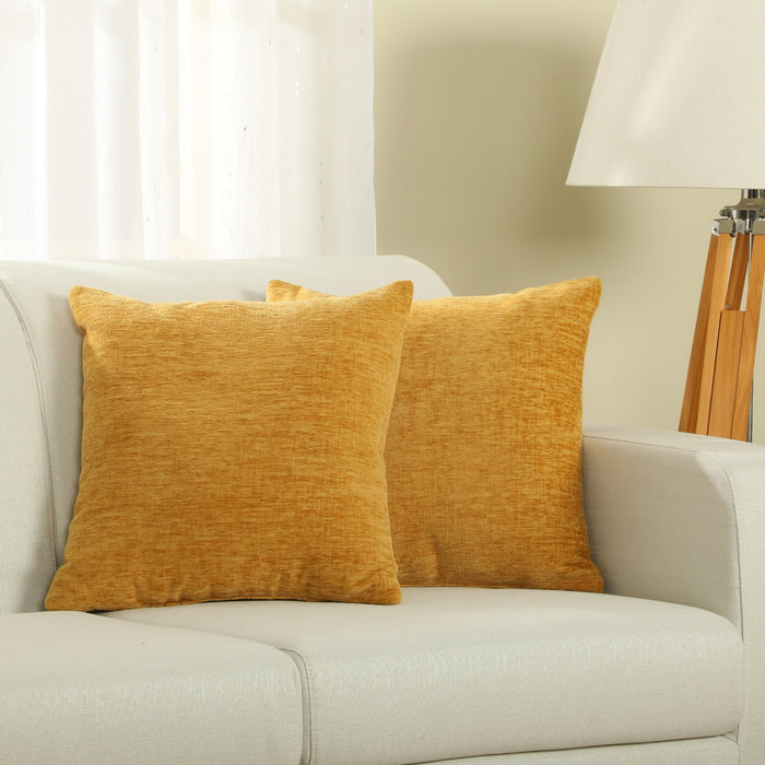 Square Throw Pillow Yellow 24x24 Oversized Chenille - new
