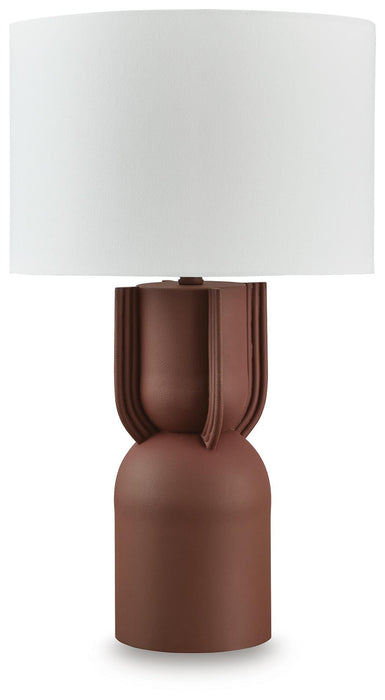 Rowandale Brick Red Metal Table Lamp (1/CN)
