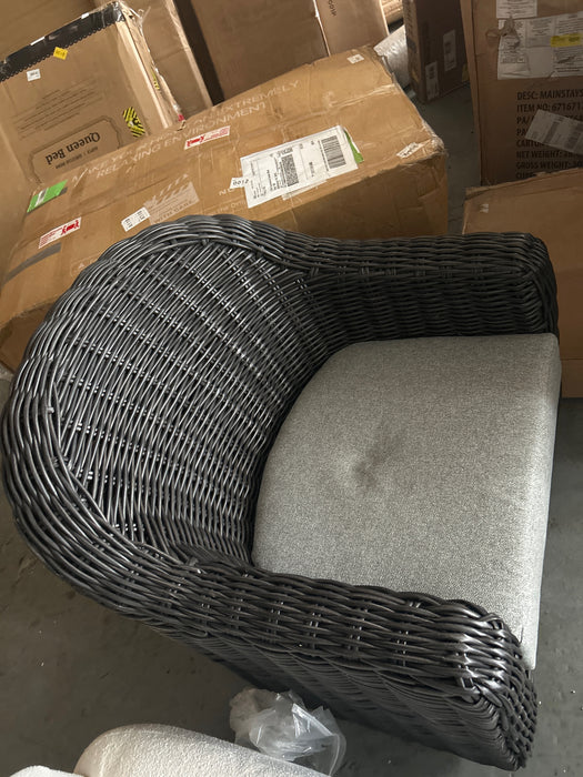 Better Homes & Gardens Bellamy Outdoor Barrel Back Chair, Dark Brown - new