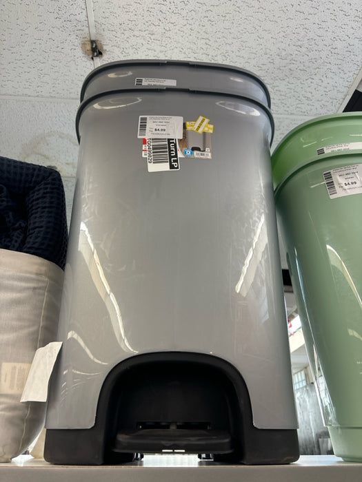 Hefty Select 12.7gal Lock Waste Step Trash Can Silver - open_box