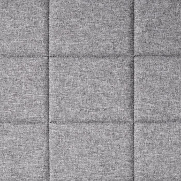 Mainstays Gray Upholstered Square Tufted Platform Bed, No Box Spring Needed, Queen - new