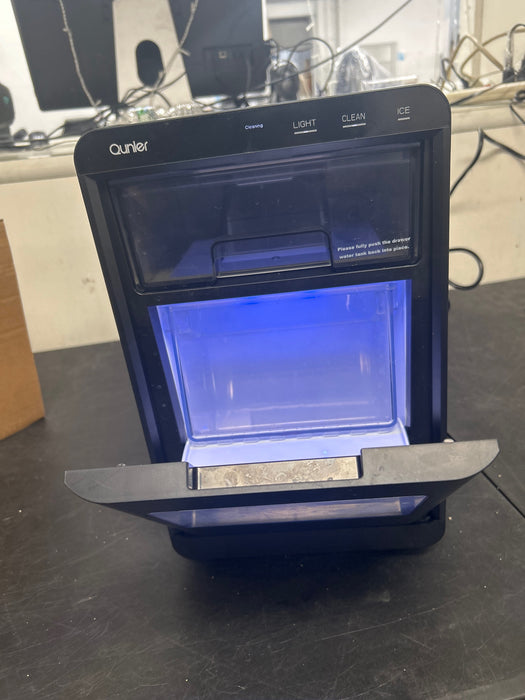 Qunler Nugget Ice Maker Countertop, 44lbs per Day Chewable Pebble Nugget Ice Machine with Touch Screen for Home, Kitchen, Office, Stainless Steel, Black - new