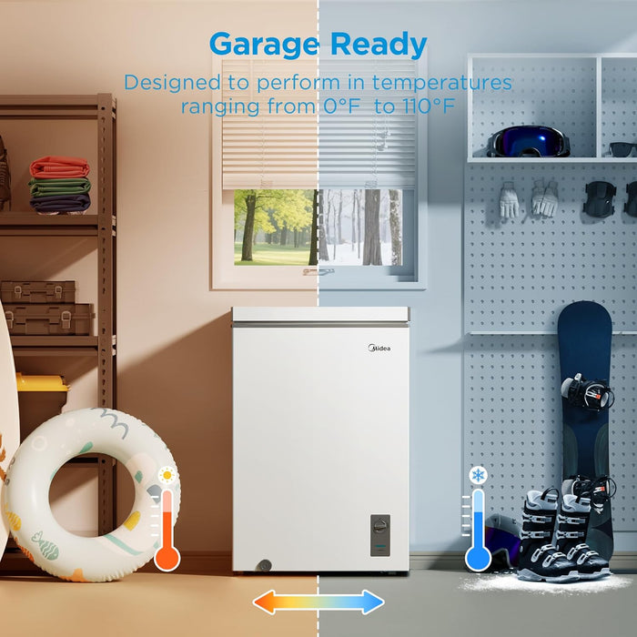 Midea Convertible Chest Freezer with Interior LED Light, 7.0 cu ft, White - used_good