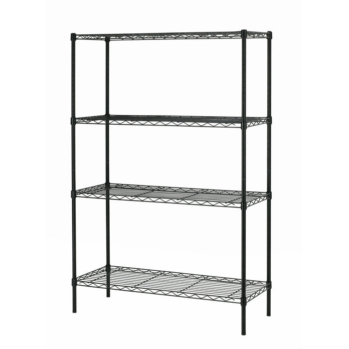 BestOffice 4 Shelf Wire Shelving Unit Garage NSF Wire Shelf Metal Storage Shelves Heavy Duty Height Adjustable for 1000 lbs Capacity Black - new