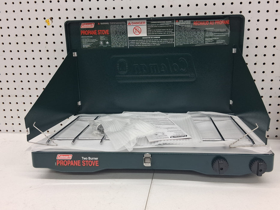 Coleman Brand, Matchlight 10,000 BTU 2-Burner Propane Stove, black - new