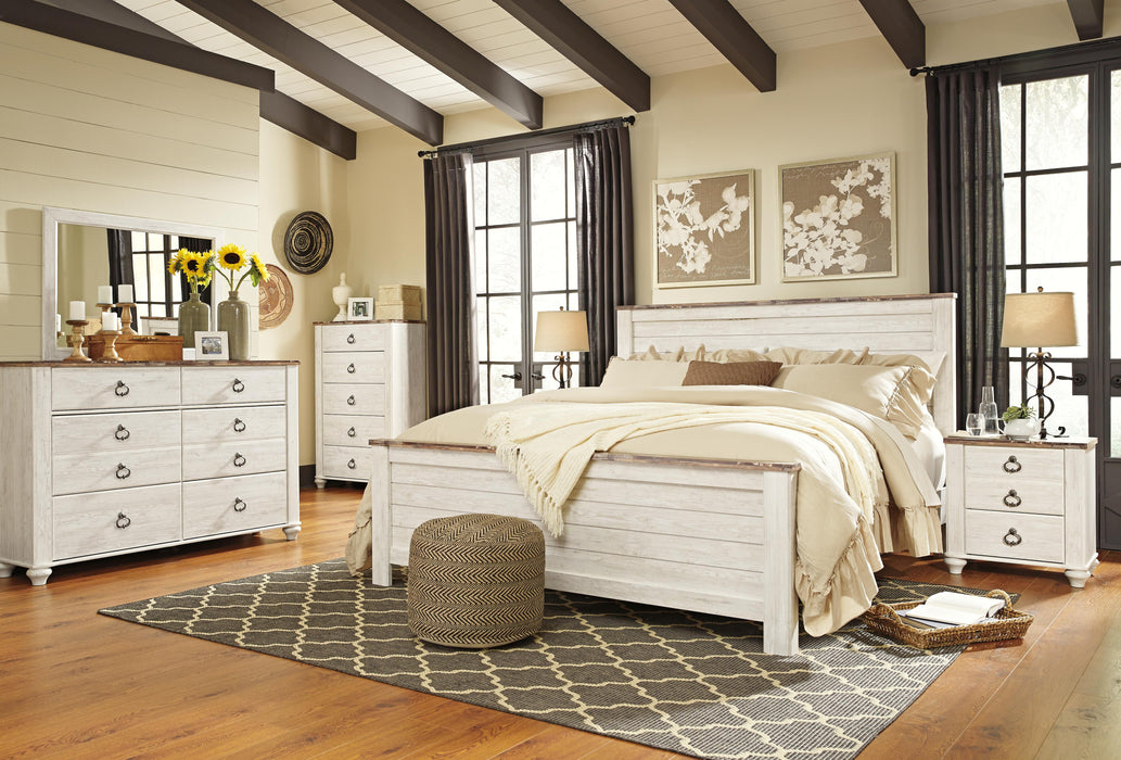 Willowton Whitewash Willowton California King Panel Bed