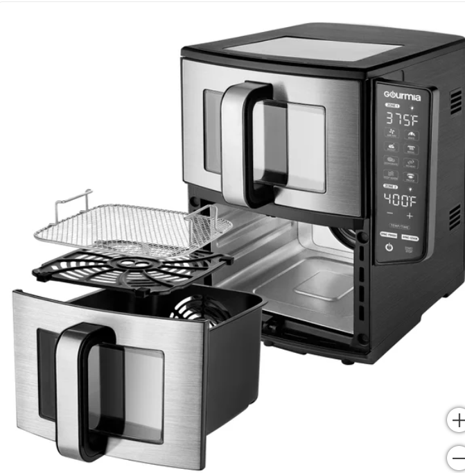 Gourmia 11-QT. Dual Basket Air Fryer with Smart Finish & 4-Layer Cooking - open_box