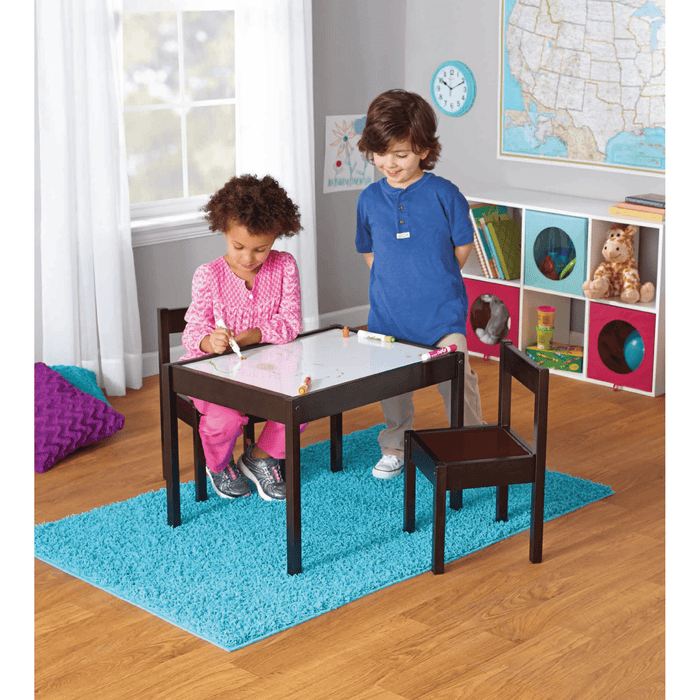 Your Zone Child 3-Piece Table and Chairs Set, in Espresso Age Group 1 to 5 Years Old. - new