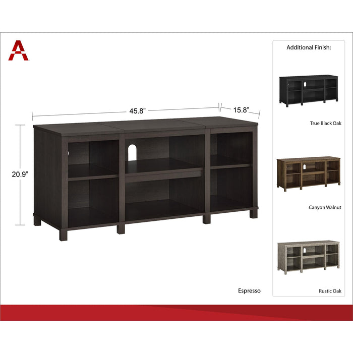 Mainstays Parsons TV Stand for TVs up to 50", Canyon Walnut - new