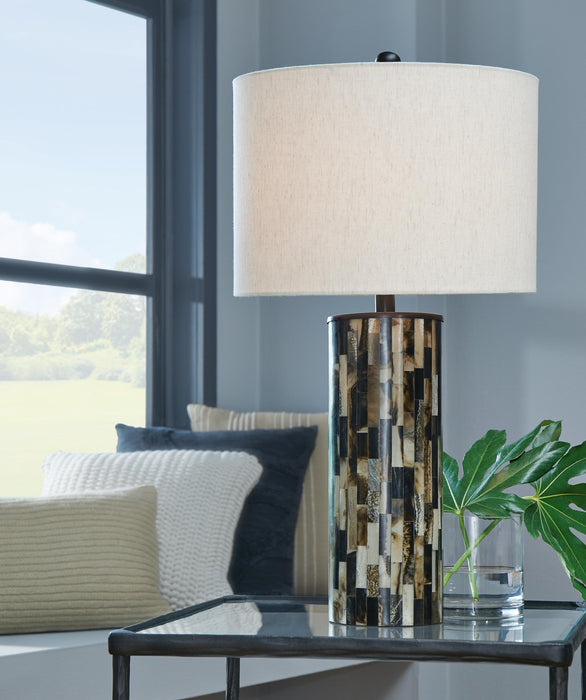 Ellford Black/Brown/Cream Poly Table Lamp (1/CN)