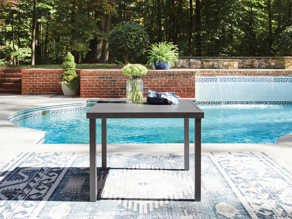 Point Bonita Gray Square Dining Table w/UMB OPT