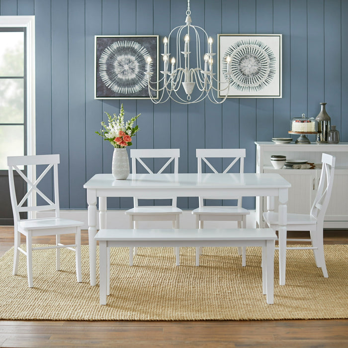 TMS Tiffany Indoor Bench, 47.5"L x 14"W x 18"H, White - new