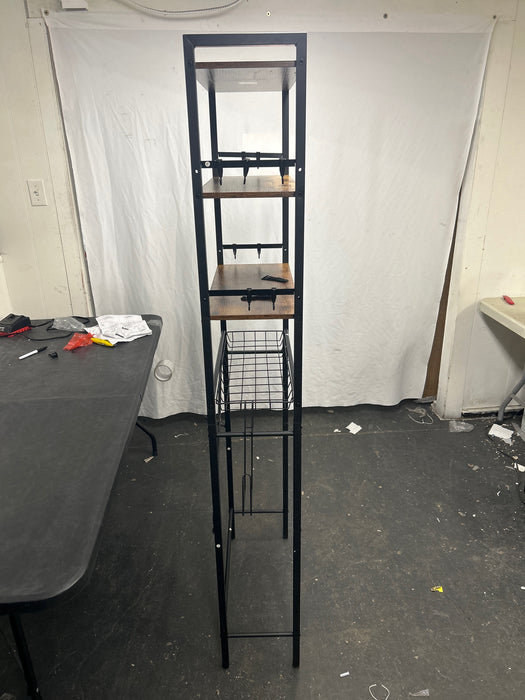 HomGarden 4-Tier over the Toilet Bathroom Storage Rack Adult Organizer Space Saver Rustic Dark Brown - new