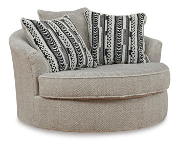 Benchcraft Sisal Oversized Swivel Accent Chair