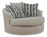 Benchcraft Sisal Oversized Swivel Accent Chair