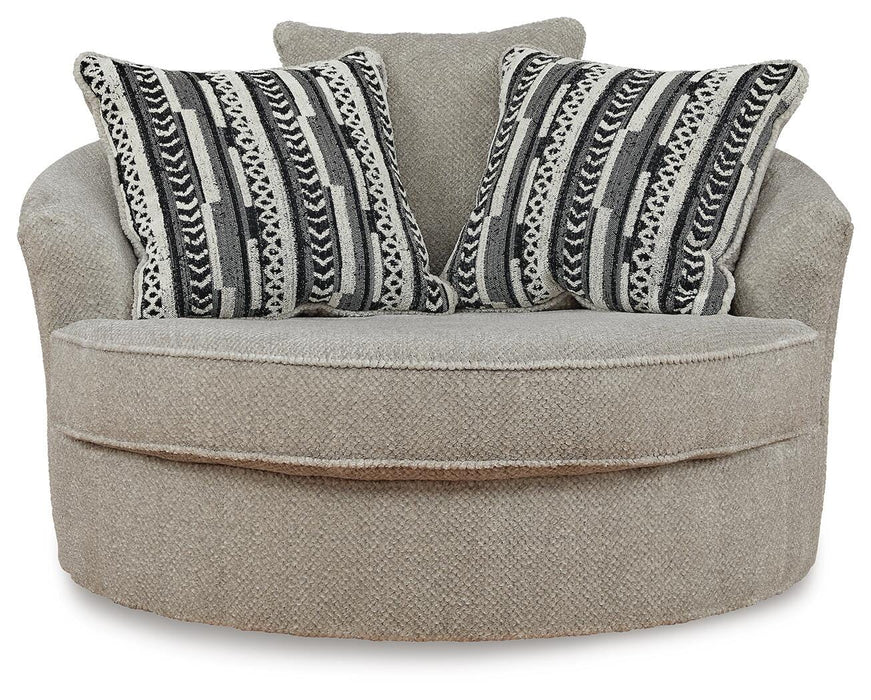 Benchcraft Sisal Oversized Swivel Accent Chair