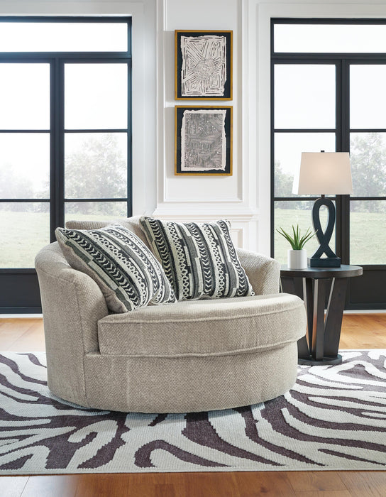 Benchcraft Sisal Oversized Swivel Accent Chair