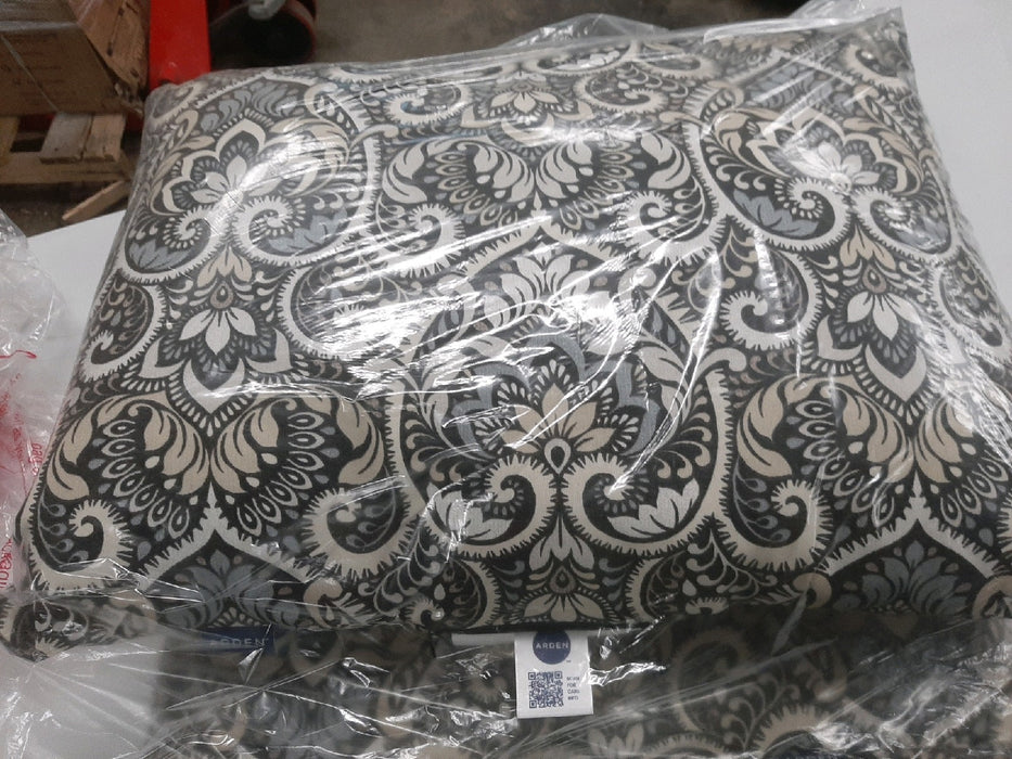 Arden Outdoor Dining Chair Cushion, 21 x 21, Rain-Proof, Fade Resistant 21 x 21, Black Aurora Damask - open_box