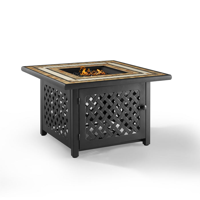 Crosley Furniture Tucson Outdoor Propane Fire Pit Table for Outside Patio Backyard Deck, 50,000 BTU - new